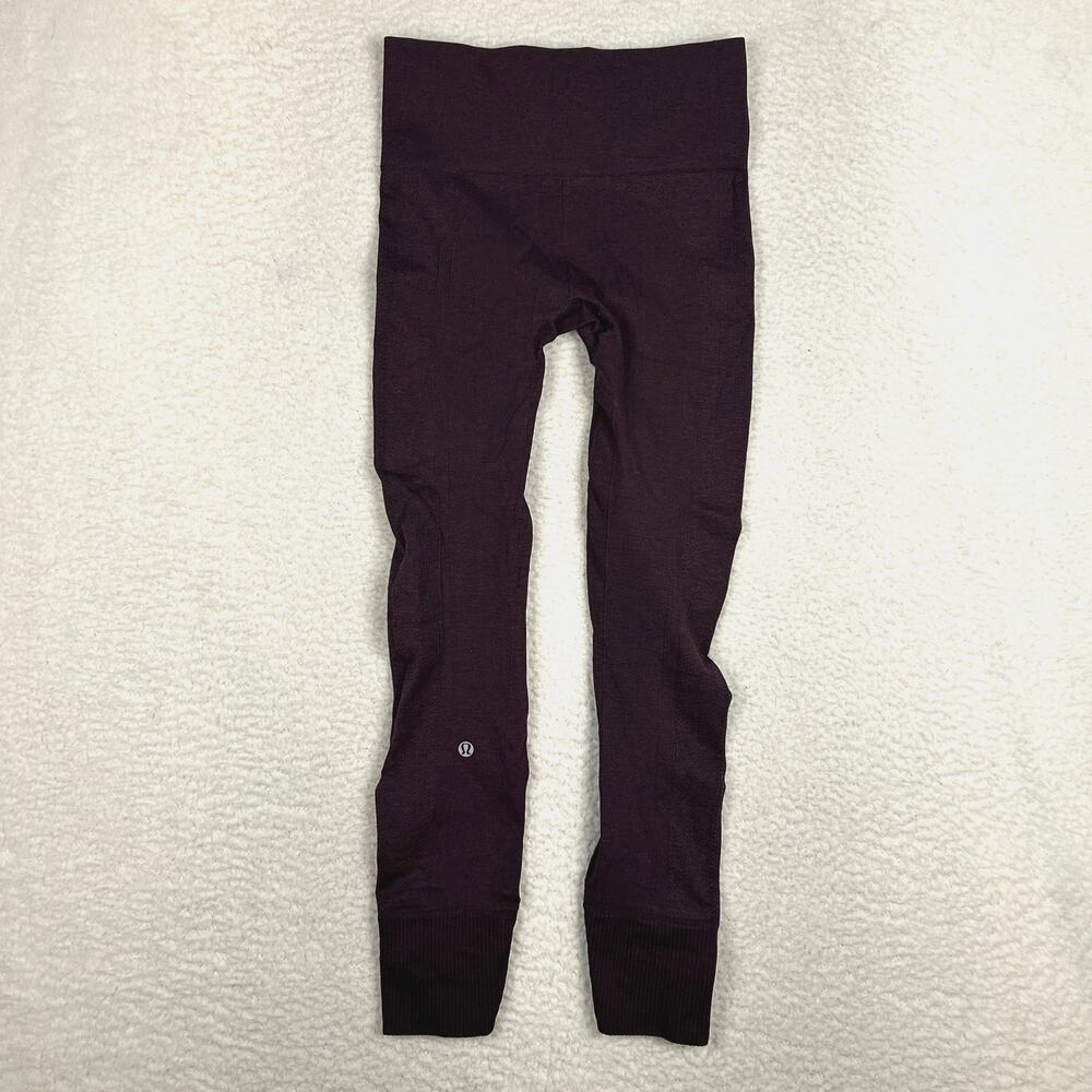 Lululemon Womens Sz 2 Ebb To Street Pant Legging Heathered Black Cherry Purple
